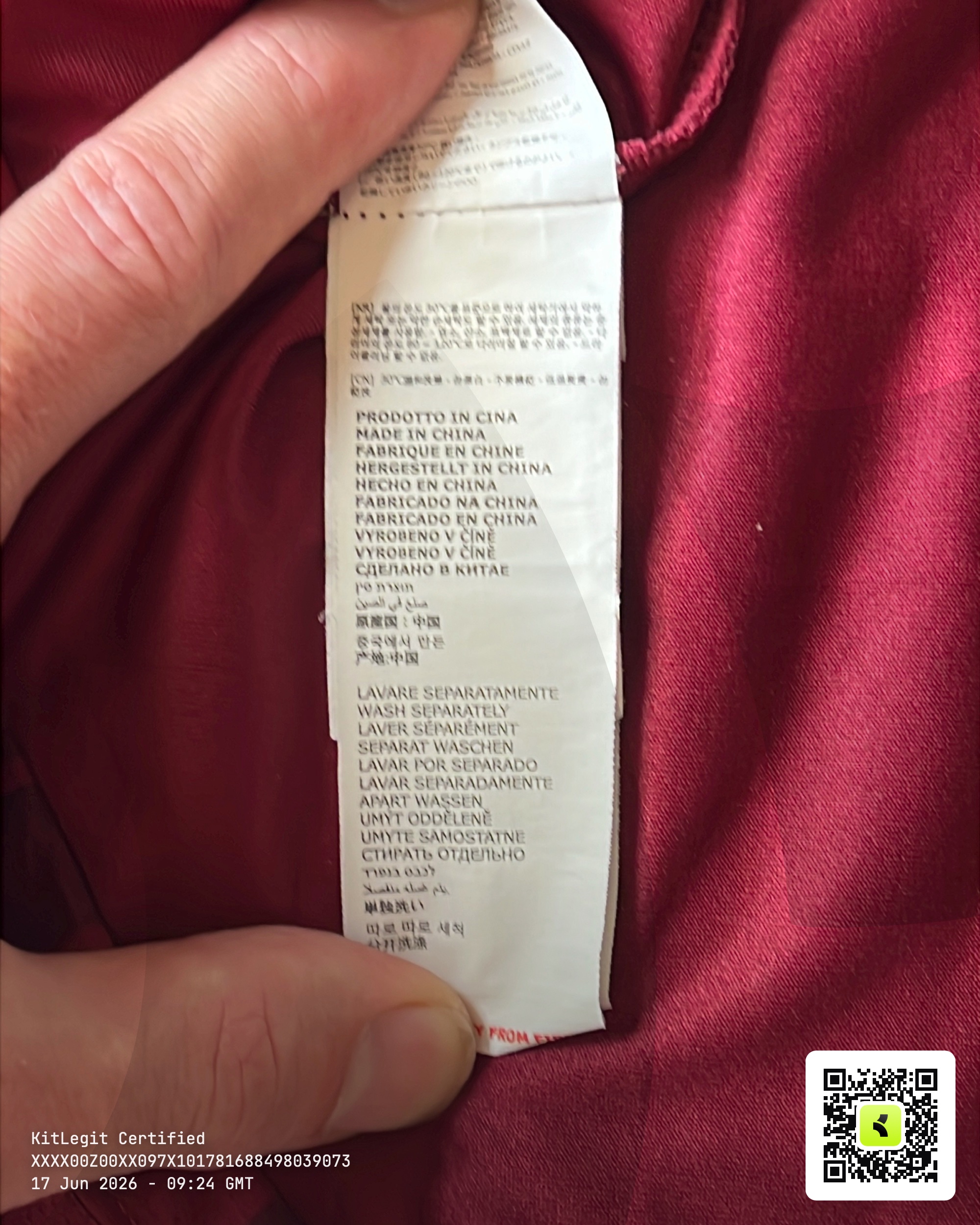 Wash label