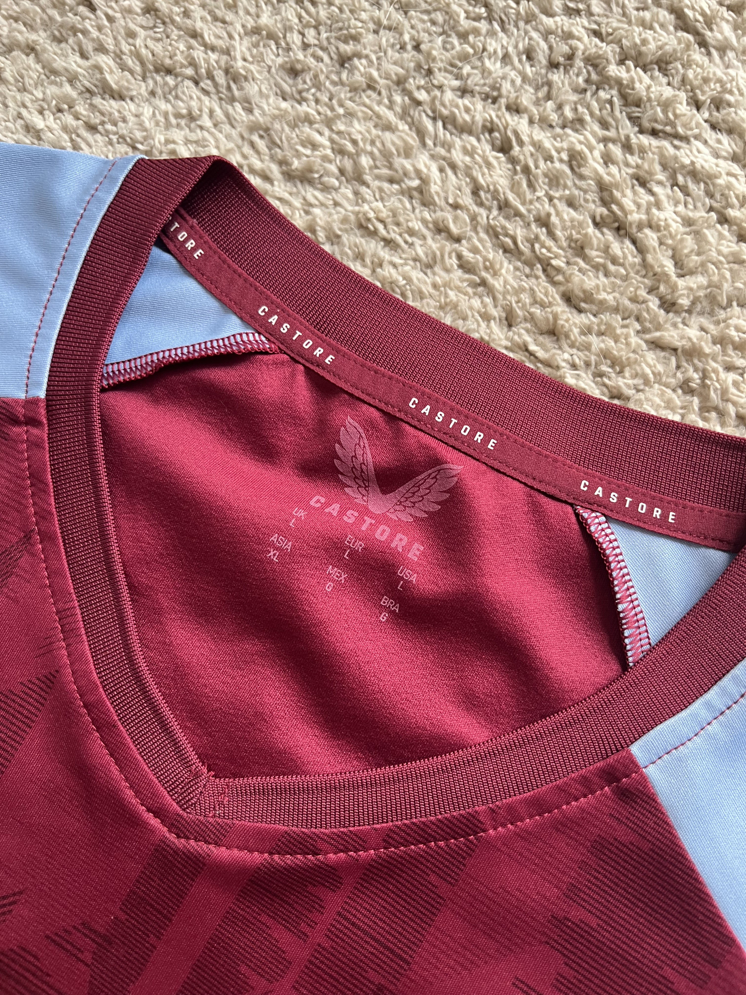 Authenticity evidence image of Aston Villa 2023/24 Castore Home Shirt - Men's Large
