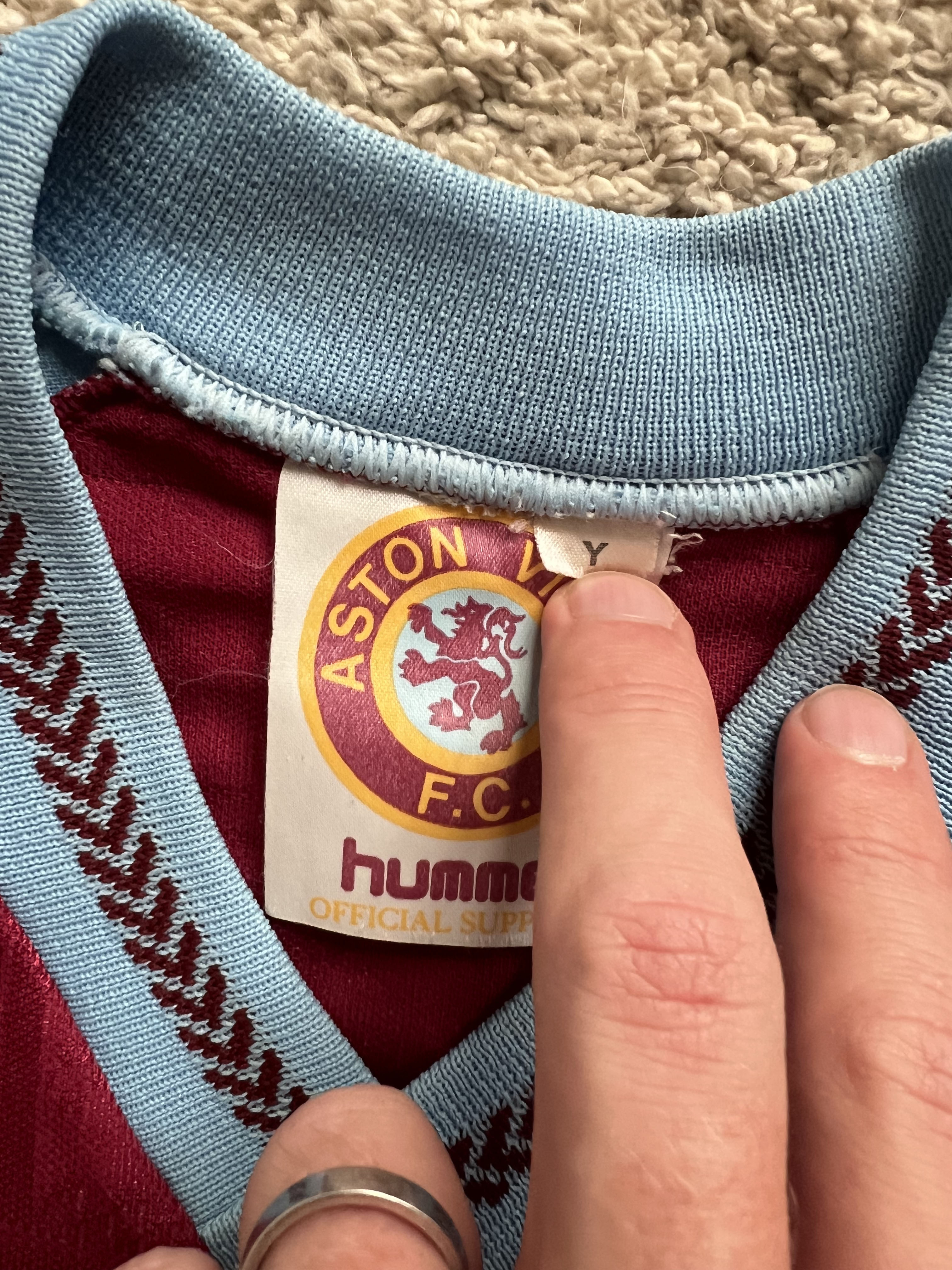 Authenticity evidence image of Aston Villa 1989/90 Hummel Home Shirt (Mita Copiers) - Youth