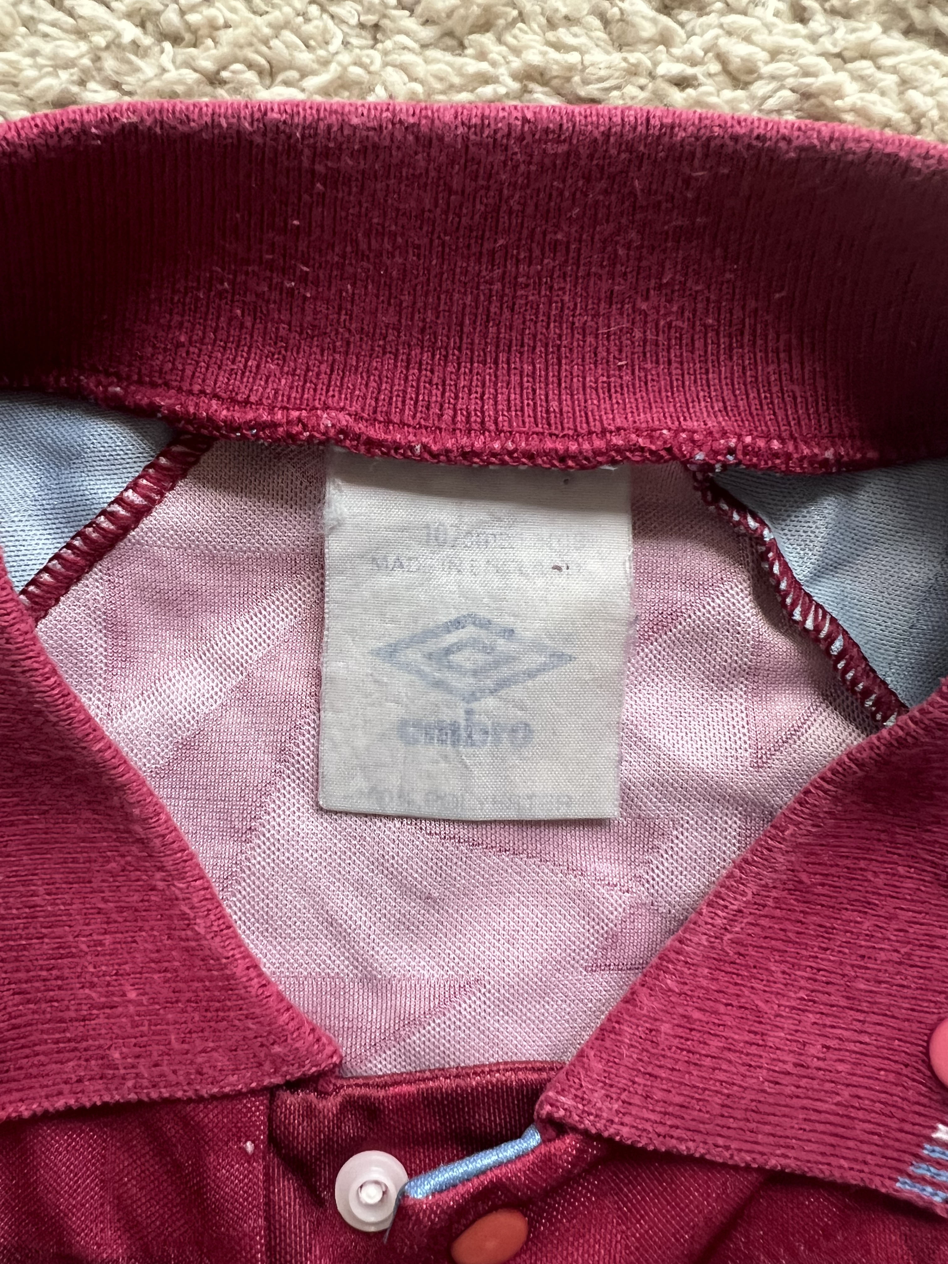 Authenticity evidence image of Aston Villa 1990-92 Umbro Home Shirt (Mita Copiers) - Men's Large