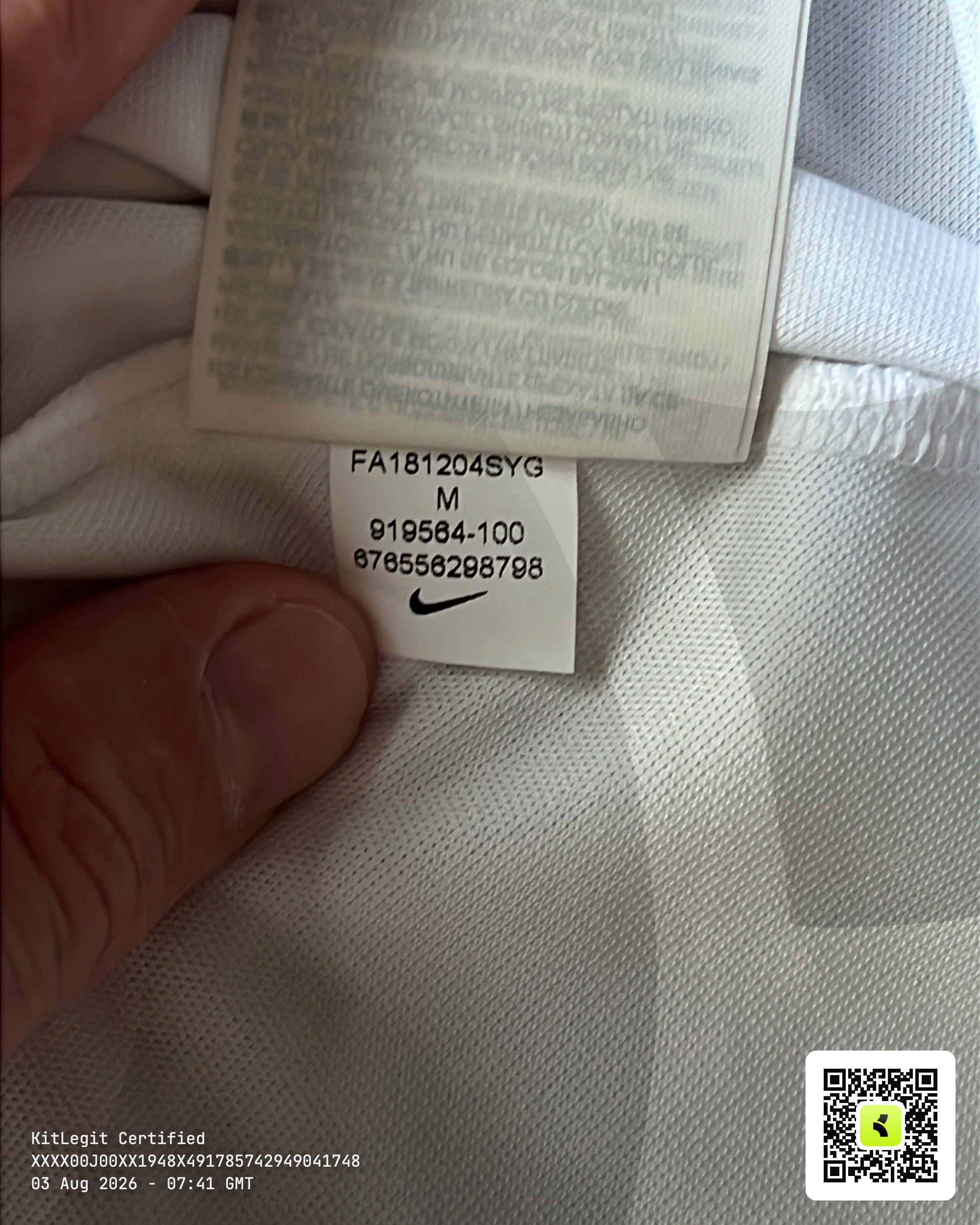 Authenticity evidence image of Ferencvaros 2018-22 Nike Away / 3rd Shirt - Men's Medium
