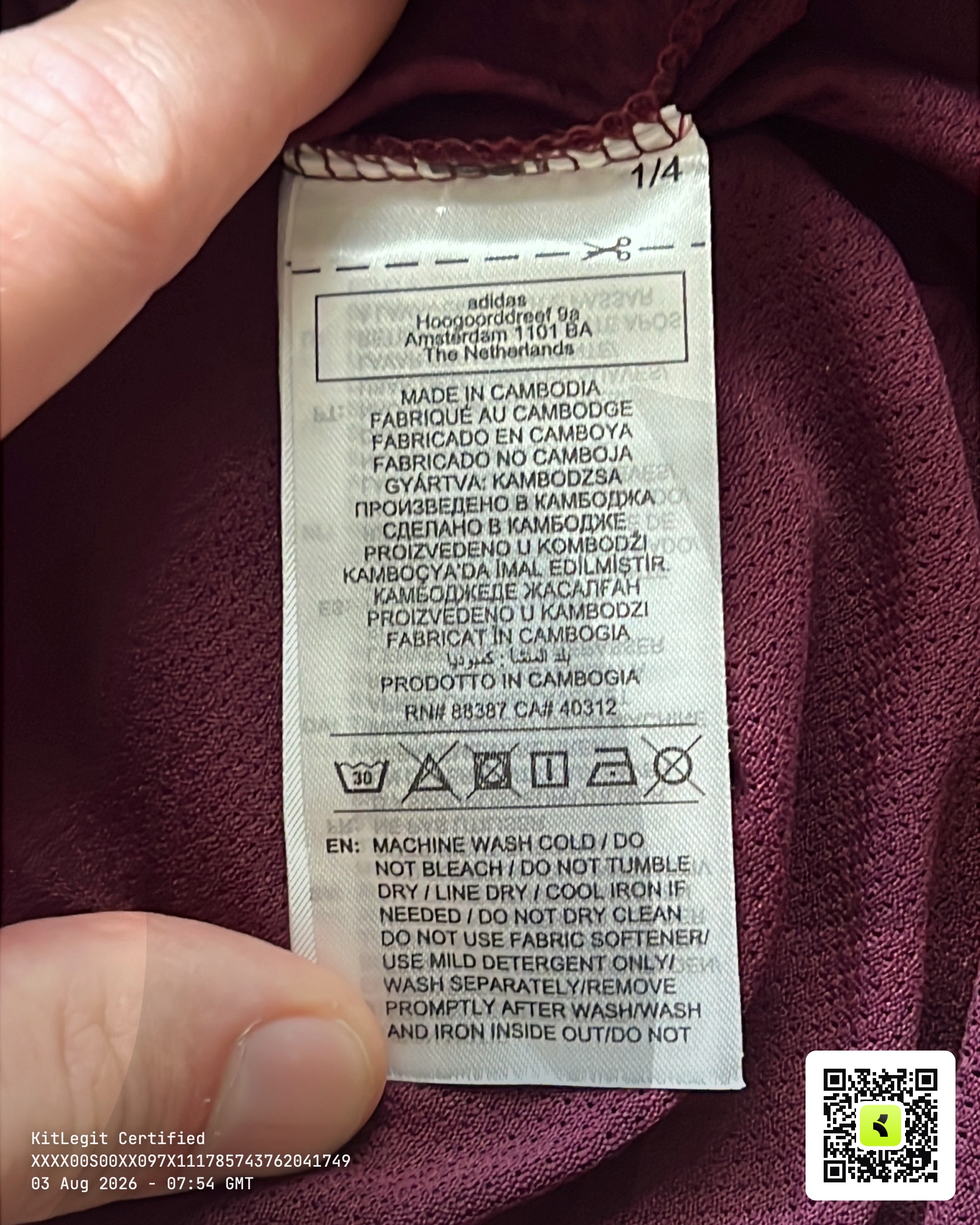 Authenticity evidence image of Aston Villa 2025/26 Adidas Home Pro Shirt (Betano) - Men's Large