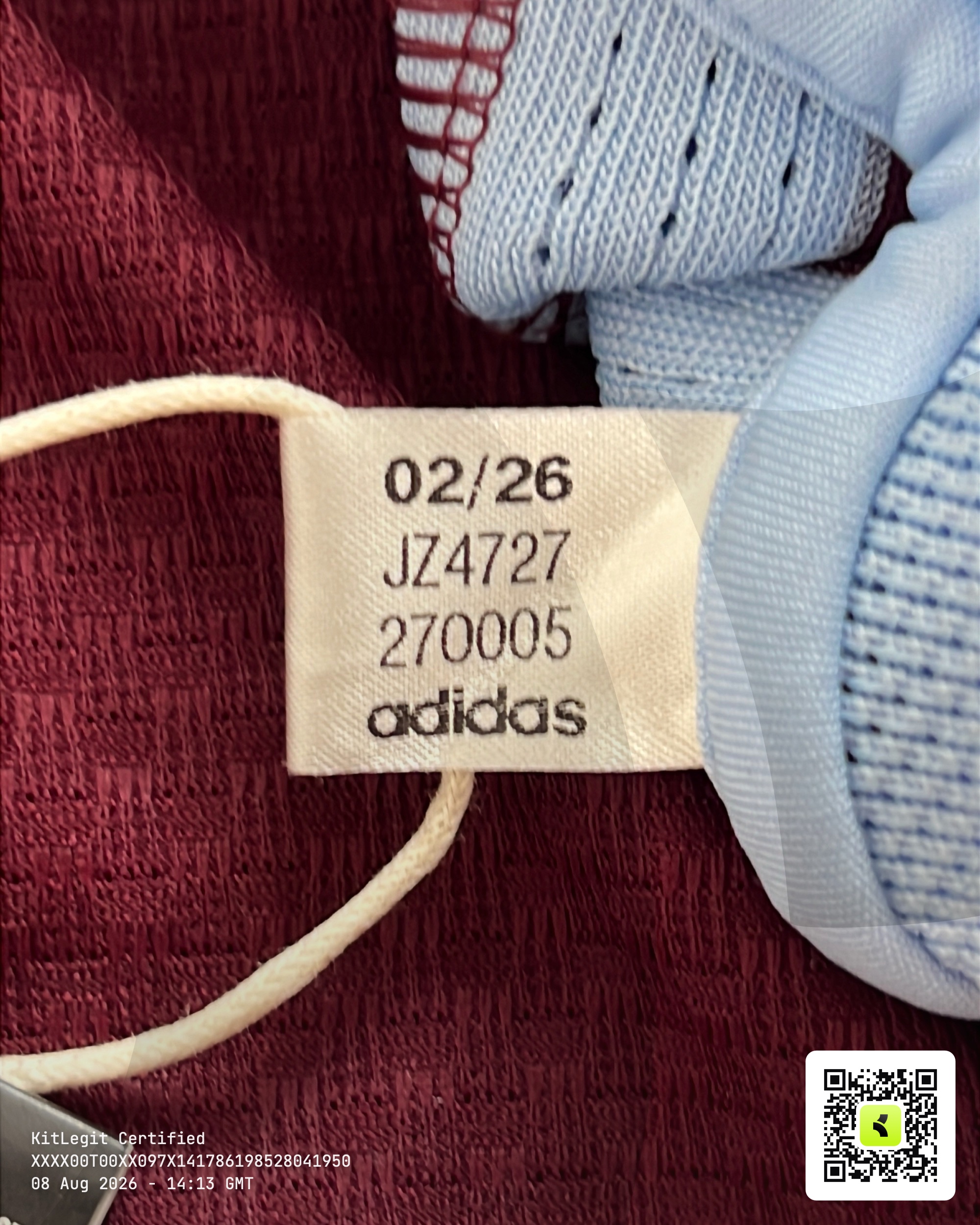 Authenticity evidence image of Aston Villa 2026/27 Adidas Home Pro Shirt - Men's Medium