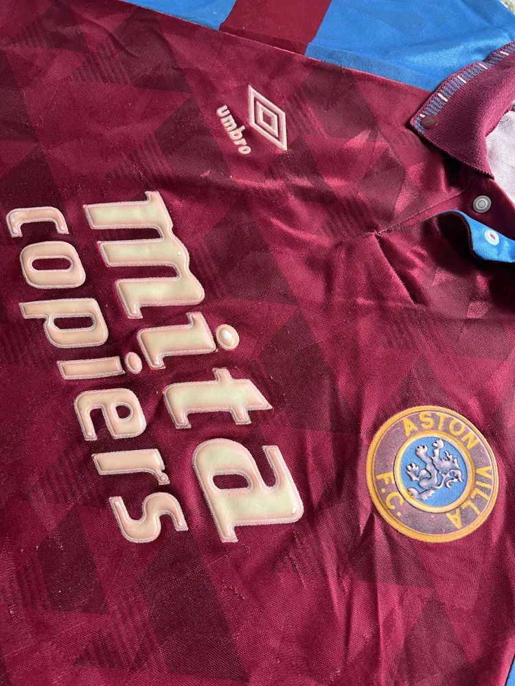 Image of Aston Villa 1990-92 Umbro Home Shirt (Mita Copiers) - Men's Large