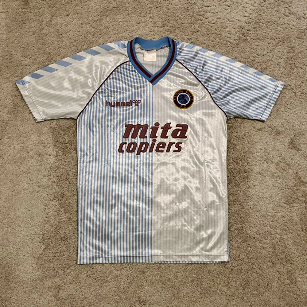 Front view of Aston Villa 1987/88 Hummel Away Shirt (Mita Copiers) - Junior XL