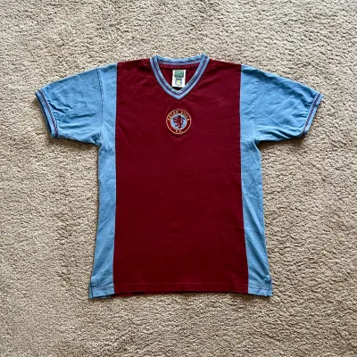 Front view of Aston Villa 1981-83 Score Draw Home Shirt - Men's Medium