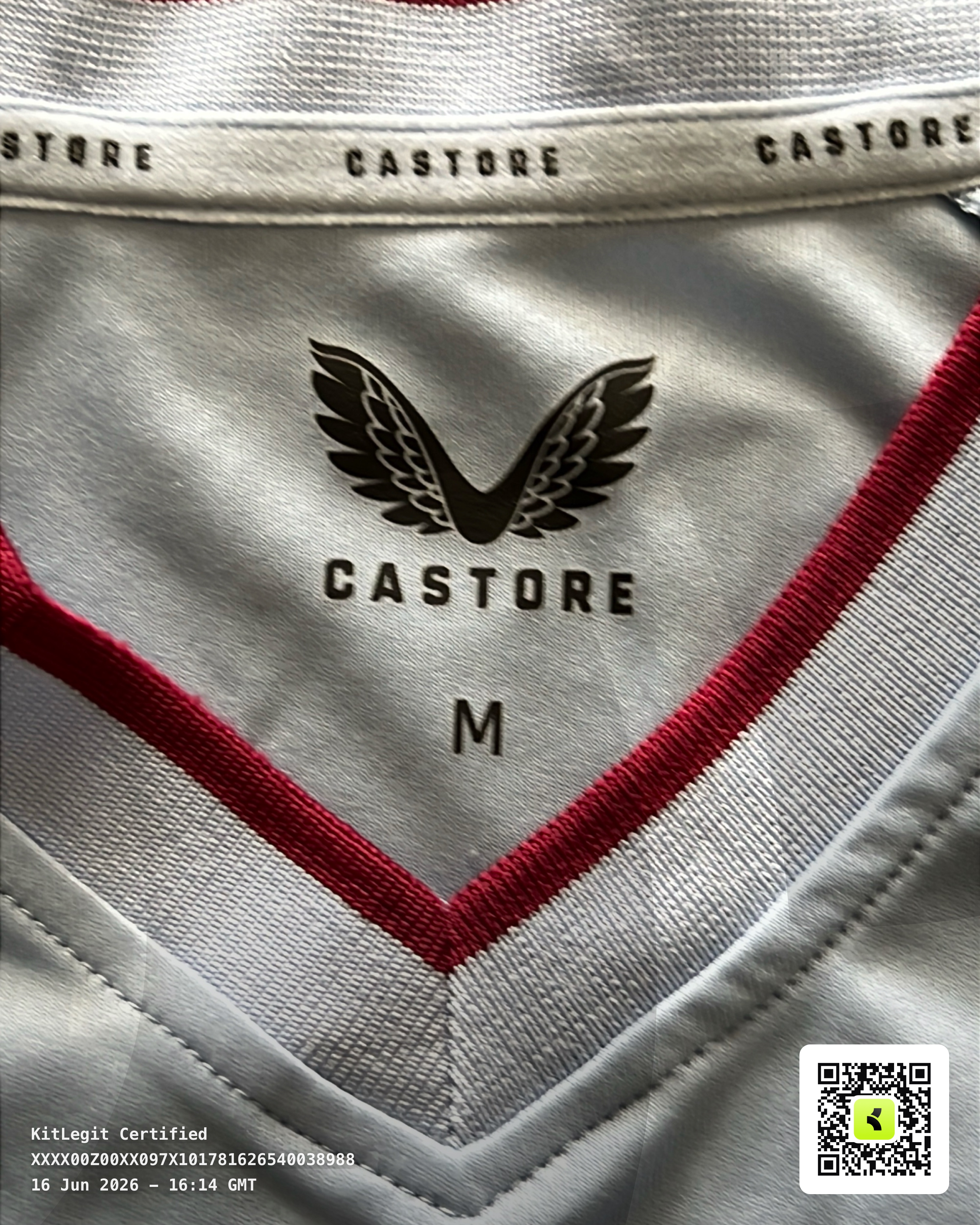 Authenticity evidence image of Aston Villa 2022/23 Castore Away Shirt (Cazoo) - Men's Medium
