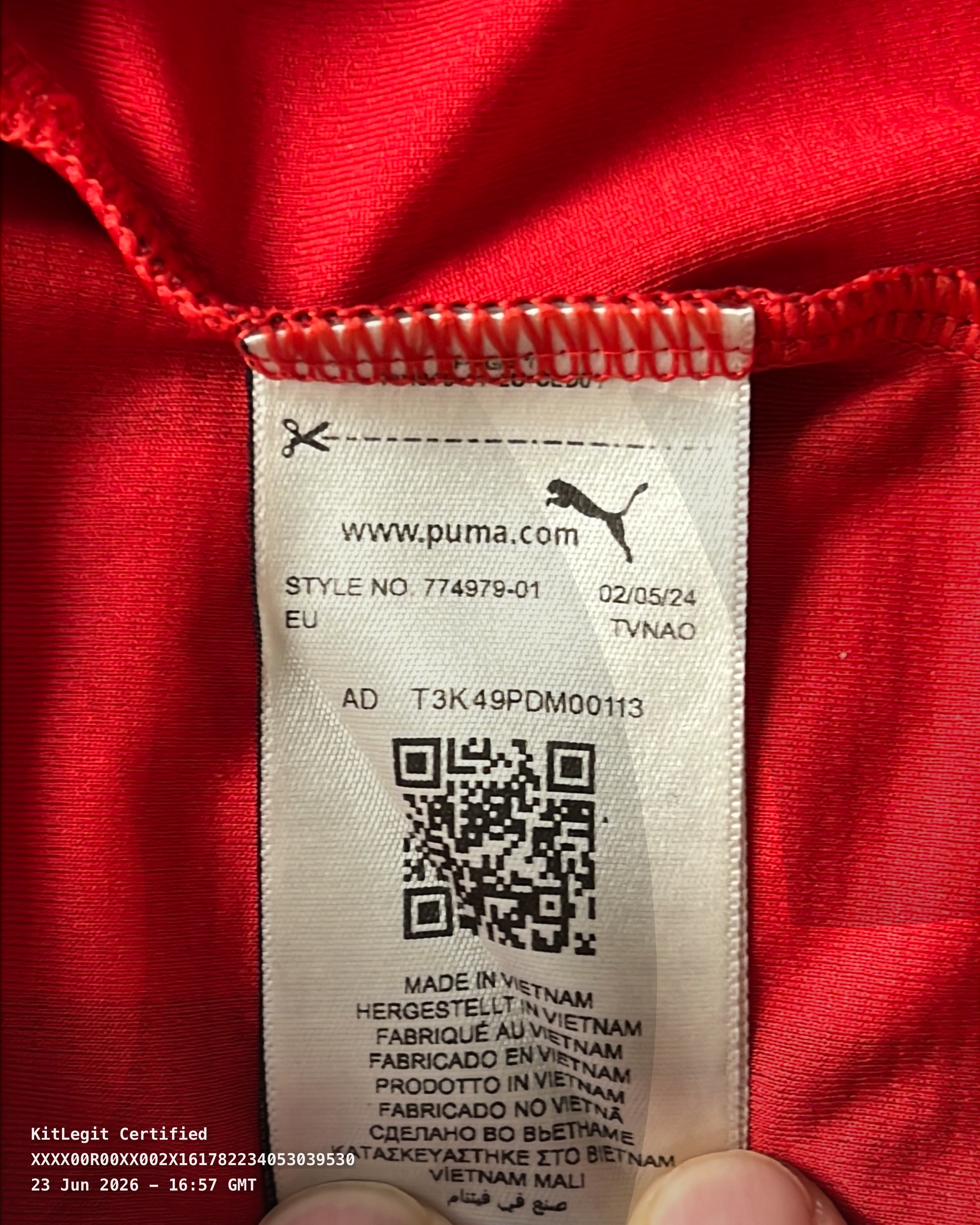 Authenticity evidence image of AC Milan 2024/25 Home Shirt - Men's Medium