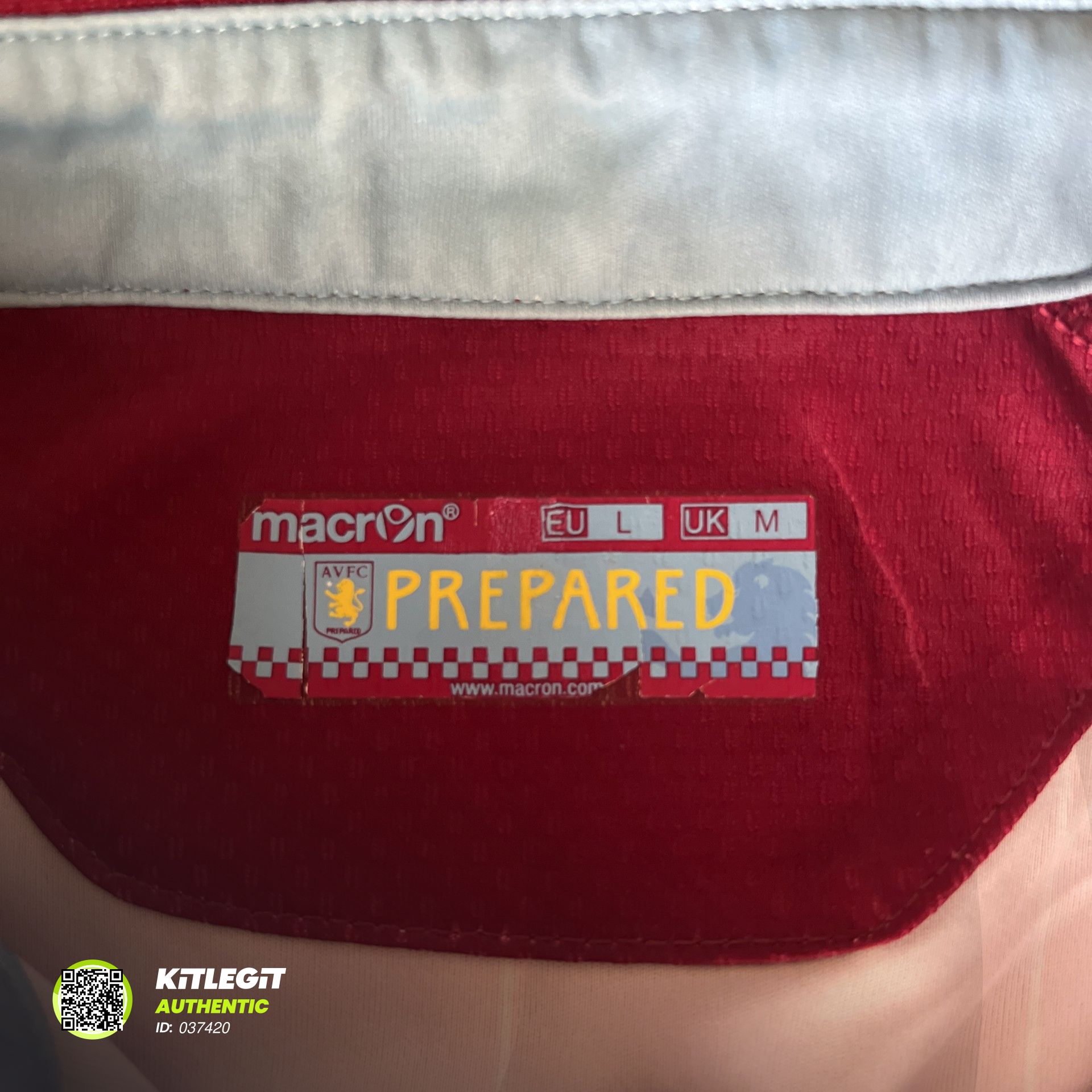 Authenticity evidence image of Aston Villa 2014/15 Macron Home Shirt (Dafabet) - Men's Medium