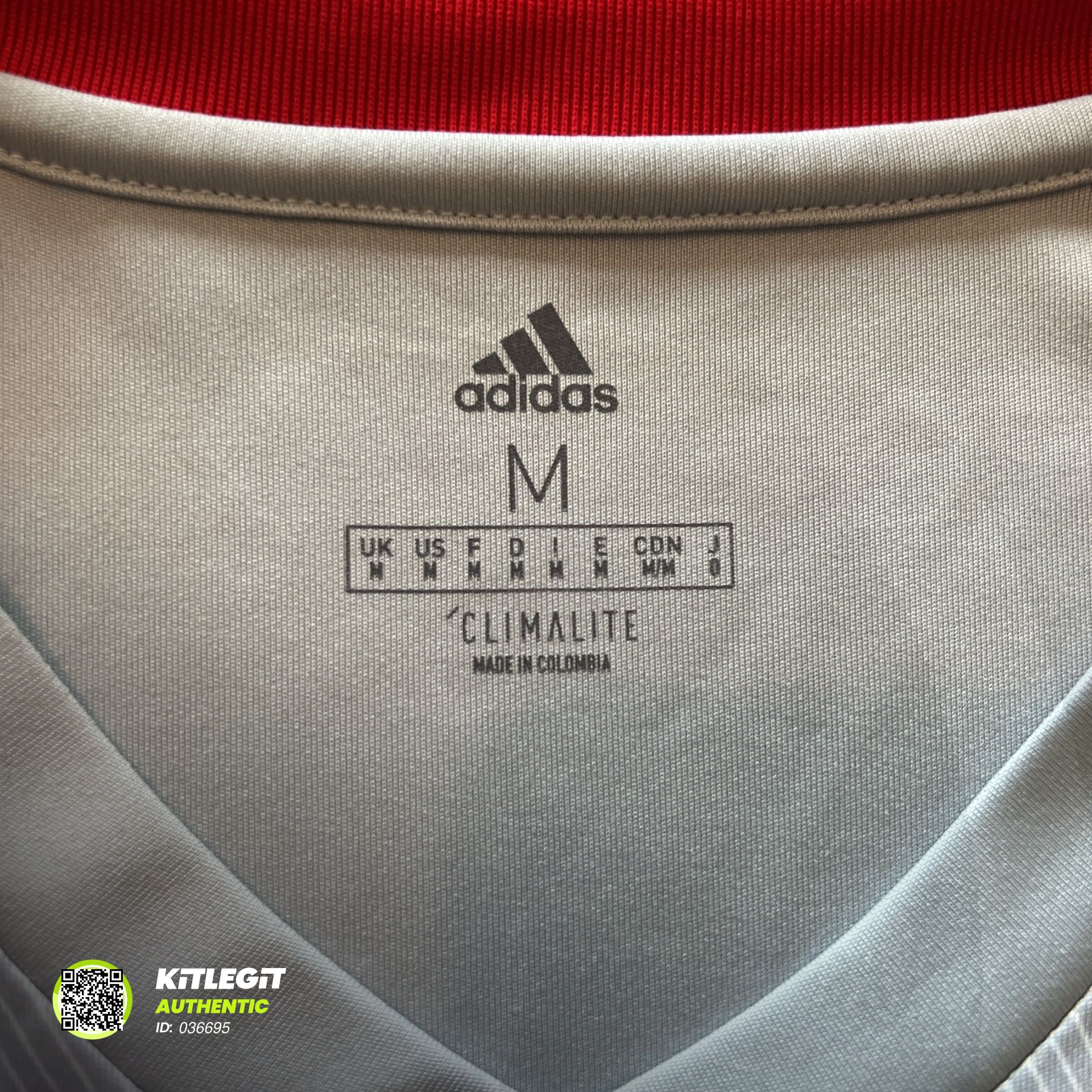 Authenticity evidence image of New York Red Bulls 2019/20 Adidas Home Shirt (Red Bull) - Men's Medium