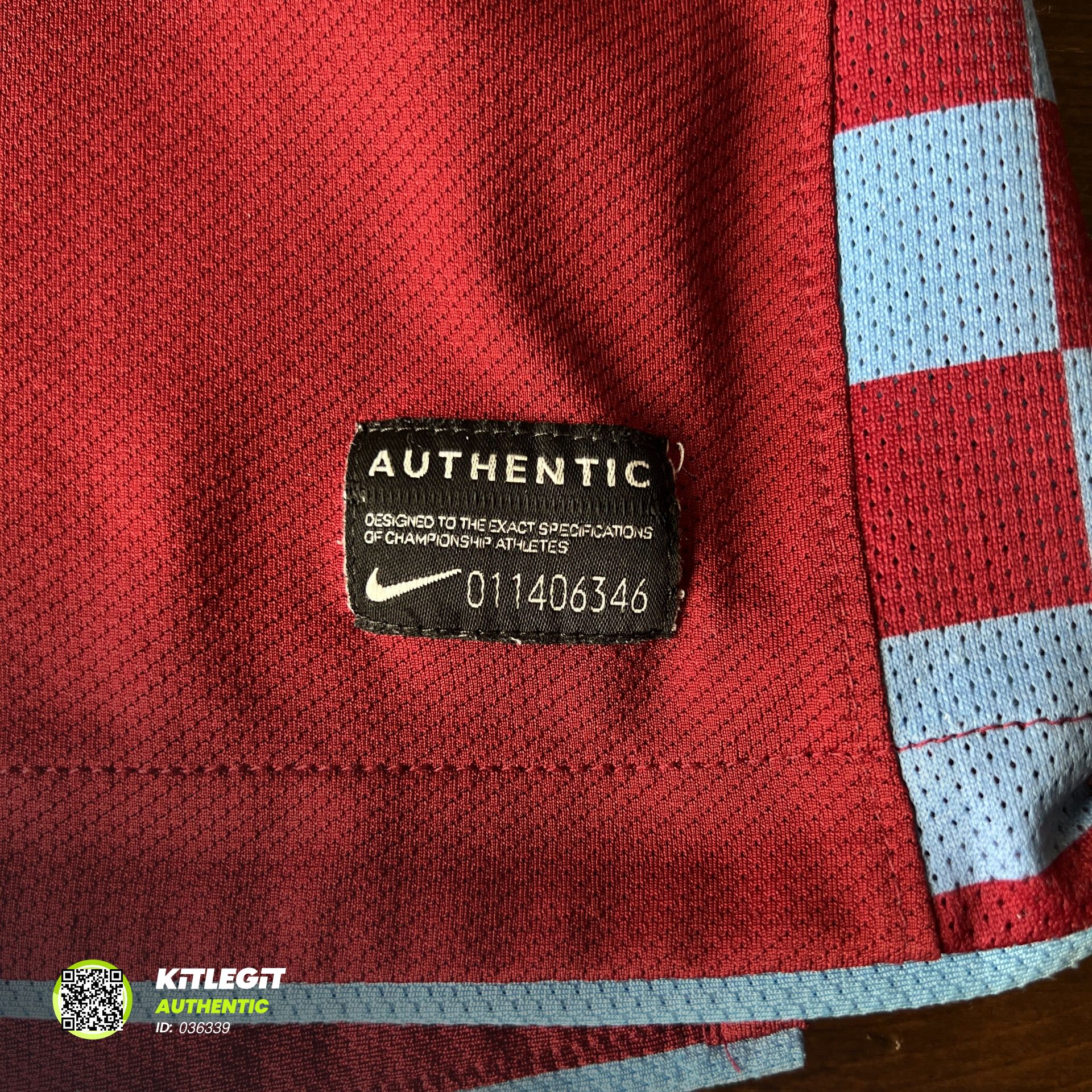 Authenticity evidence image of Aston Villa 2010/11 Nike Home Shirt (FX Pro) - Men's Medium