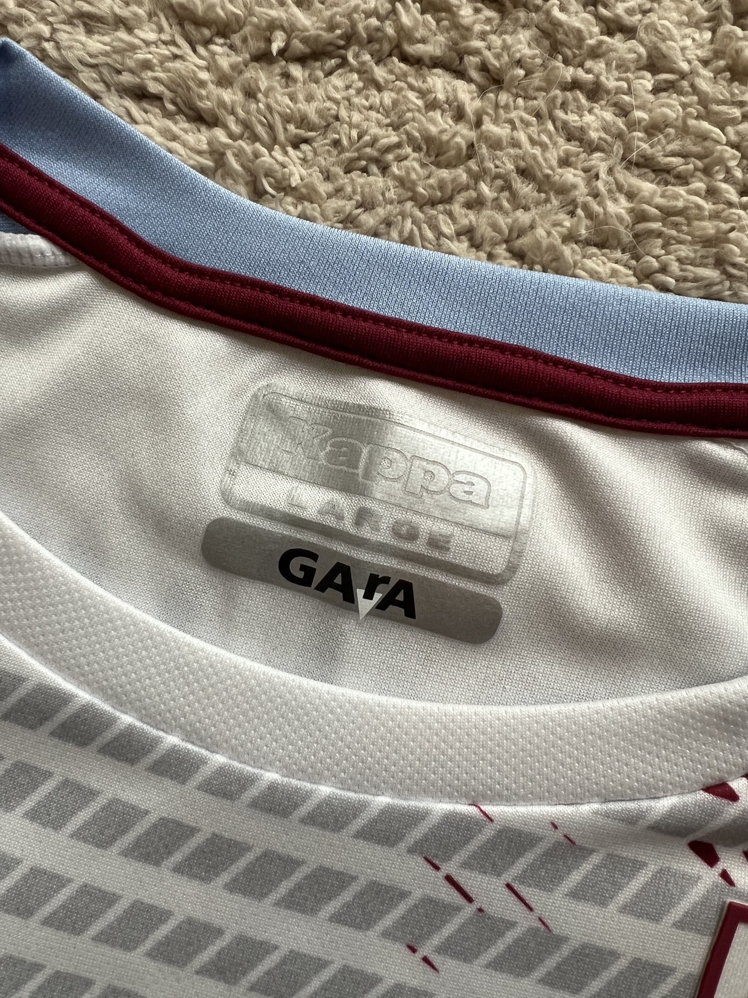 Authenticity evidence image of Aston Villa 2021/22 Kappa 3 Pre Match Shirt (Cazoo) - Men's Large