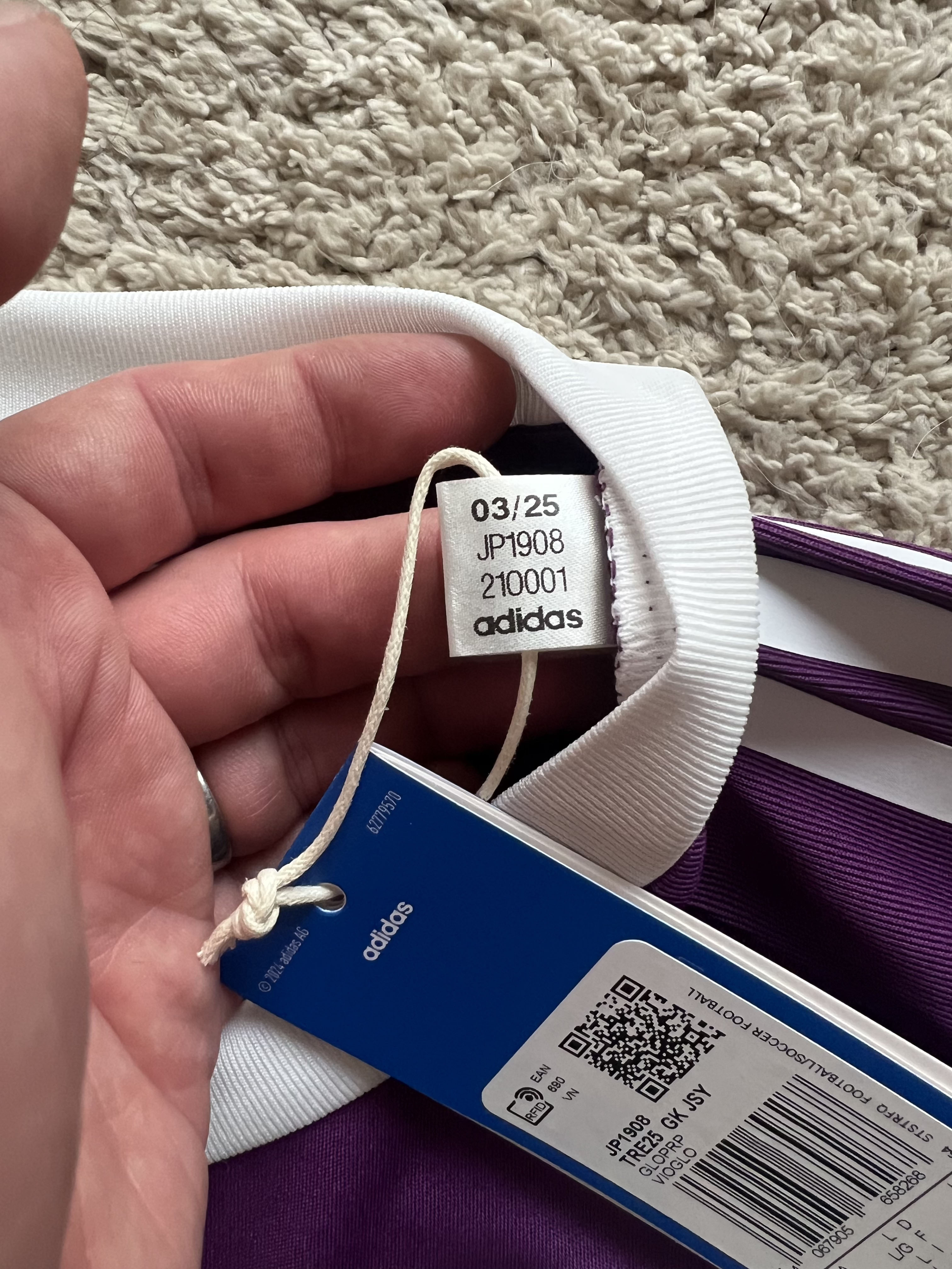Authenticity evidence image of Aston Villa 2025/26 Adidas GK 5 Goalkeeper Shirt (Aston Villa Foundation) - Men's Large