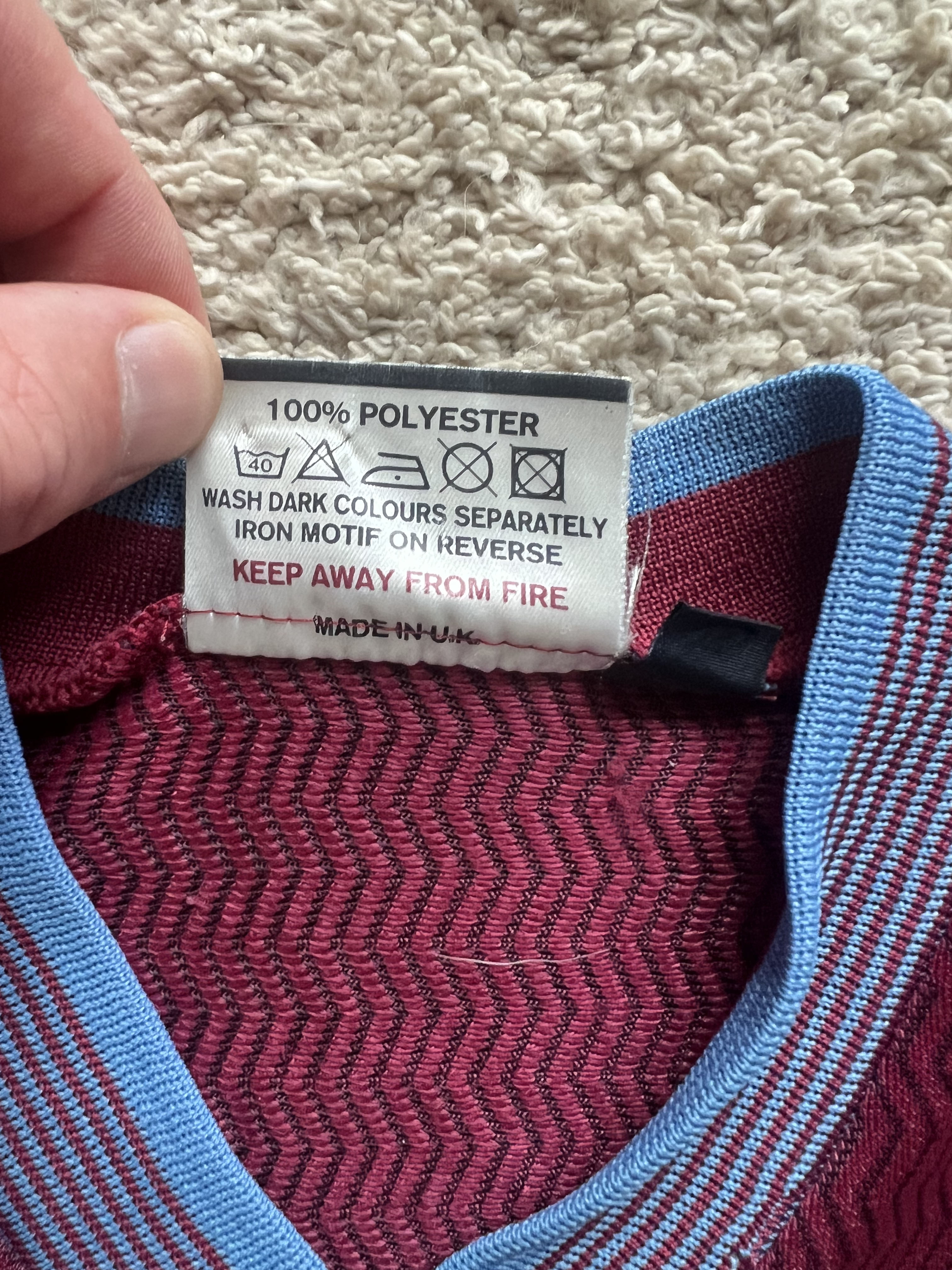 Authenticity evidence image of Aston Villa 1997/98 Reebok Home Shirt (AST Computers) - Men's Medium