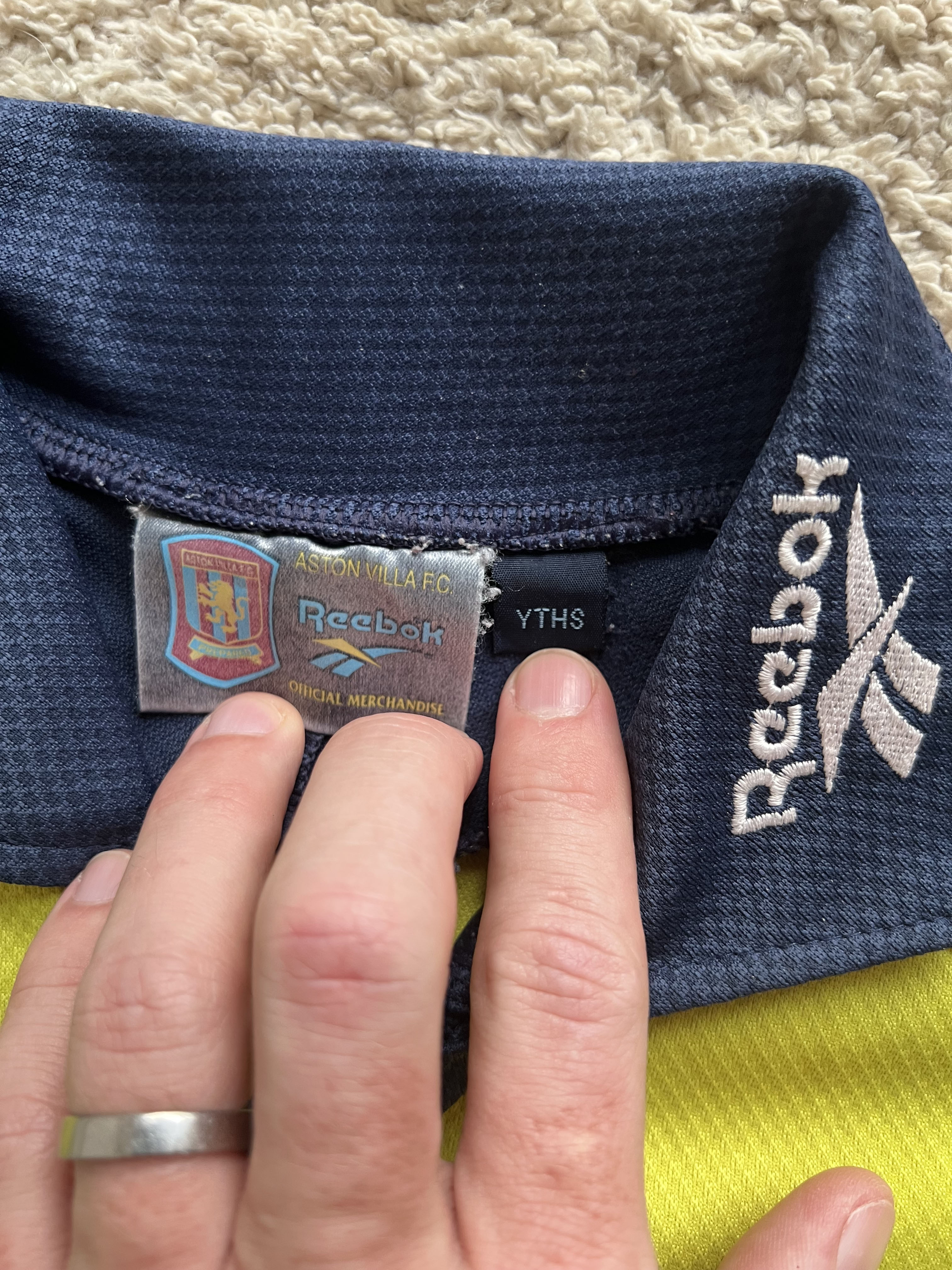 Authenticity evidence image of Aston Villa 1997/98 Reebok GK 1 Goalkeeper Shirt (AST Computers) - Youth