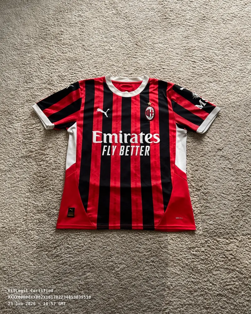 Front view of AC Milan 2024/25 Home Shirt - Men's Medium