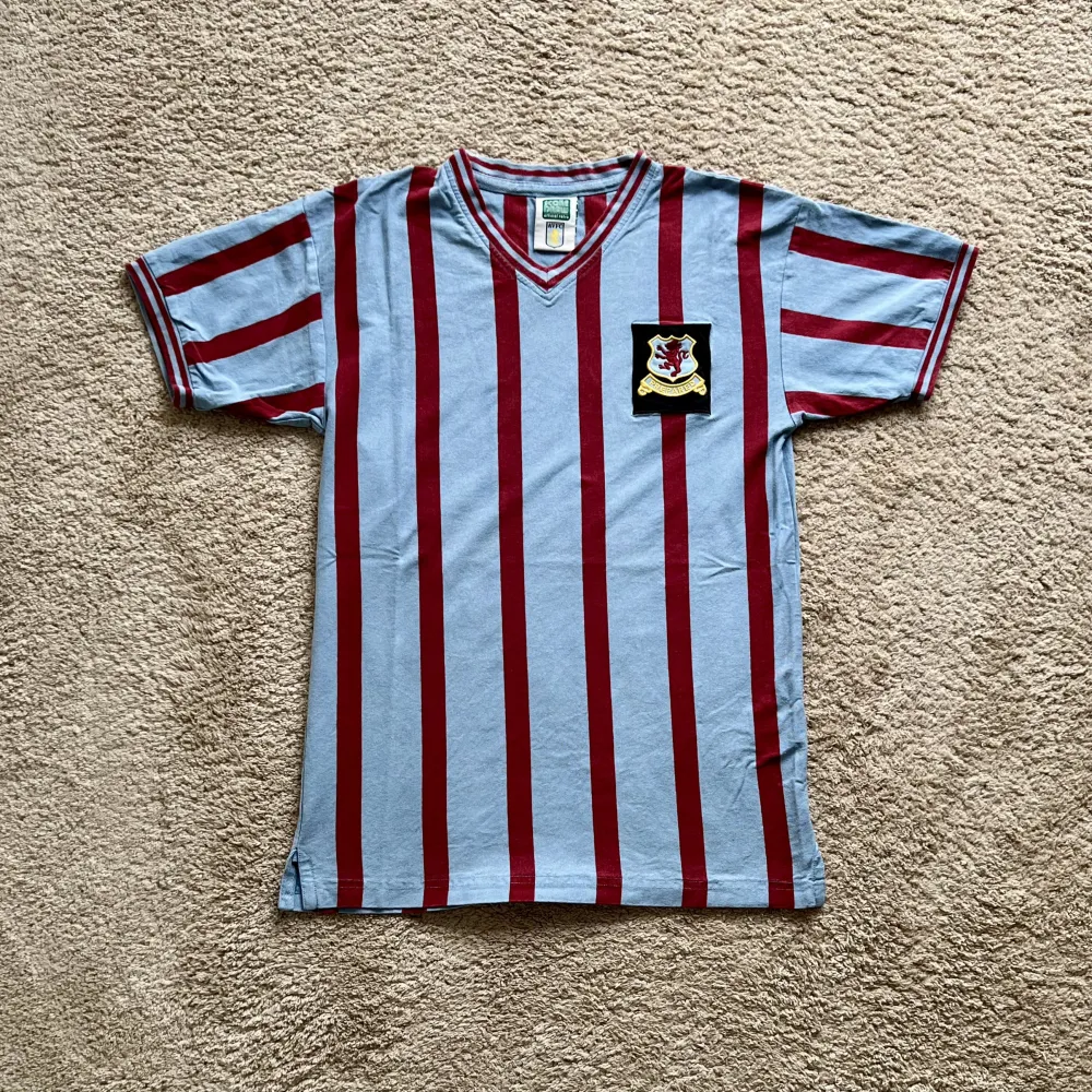 Front view of Aston Villa 1956/57 Score Draw FA Cup Shirt - Men's Medium