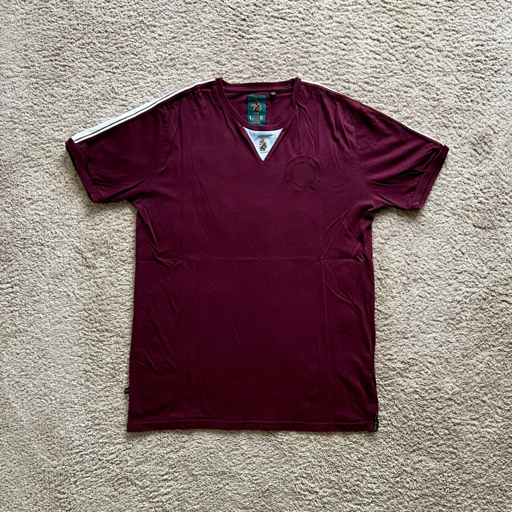 Front view of Aston Villa 1969/70 Luke 1977 Home Shirt - Men's Large