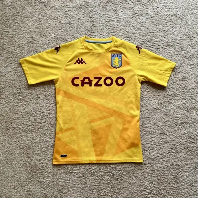Front view of Aston Villa 2021/22 Kappa Home Goalkeeper Shirt (Cazoo) - Men's Small